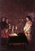 HONTHORST, Gerrit van Christ before the High Priest sg oil on canvas